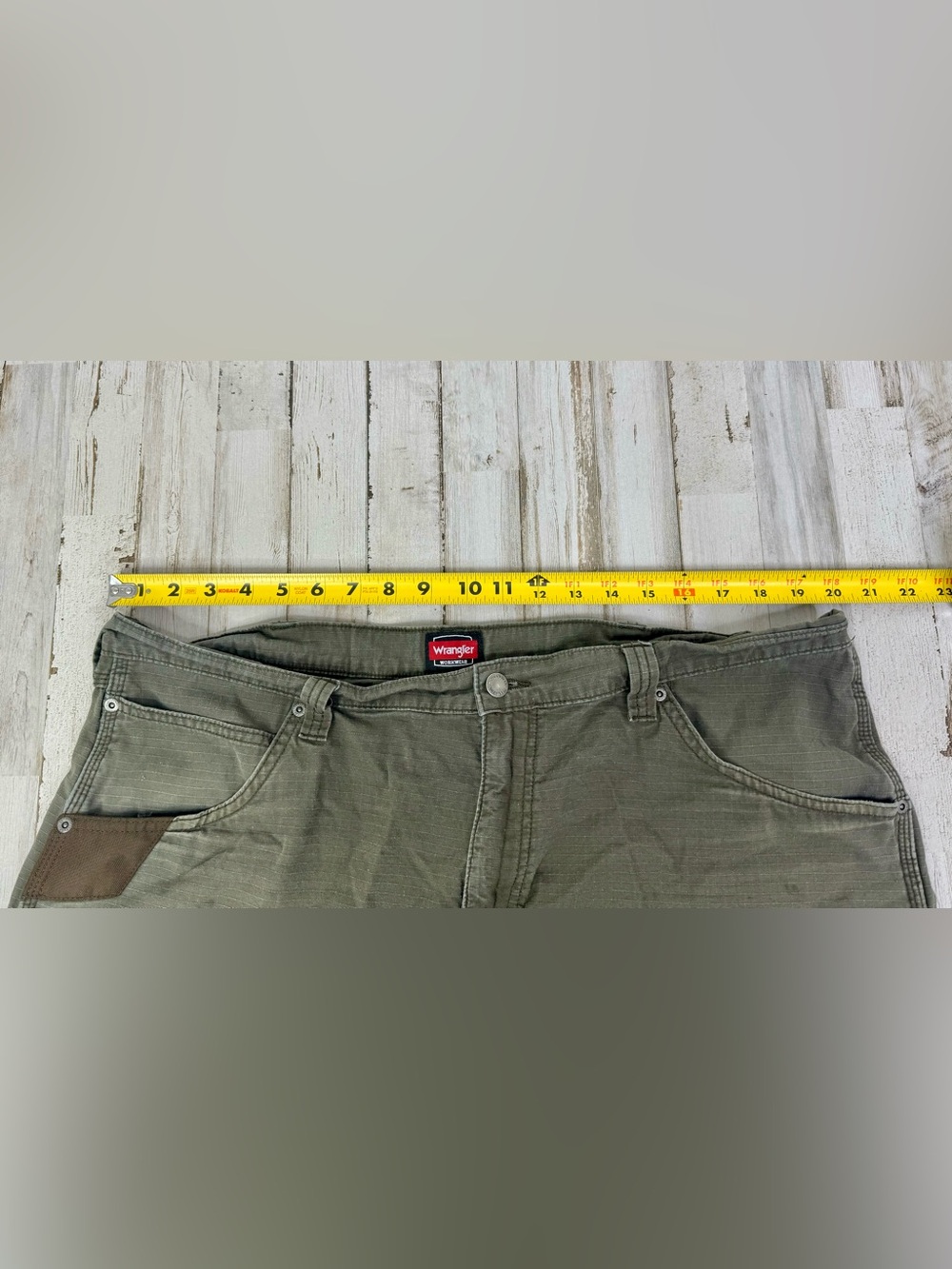 Wrangler Workwear Shorts Mens 40 Green Utility Canvas Hike Workwear - Picture 6 of 10